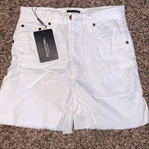Pretty little thing white high waisted shorts